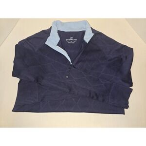 Southern Tide Womens Navy Diamond 1/4 Zip Preppy Classic Coastal Nautical Sz M